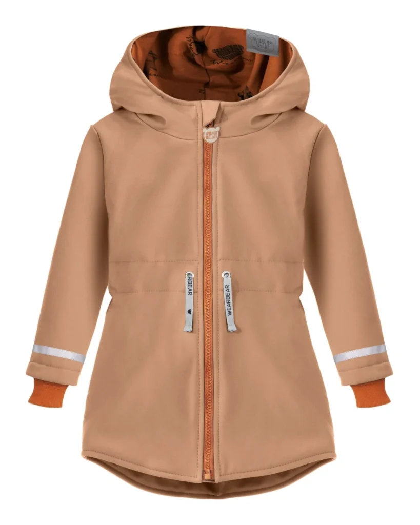 beżowa parka dziecięca kurtka wodoodporna