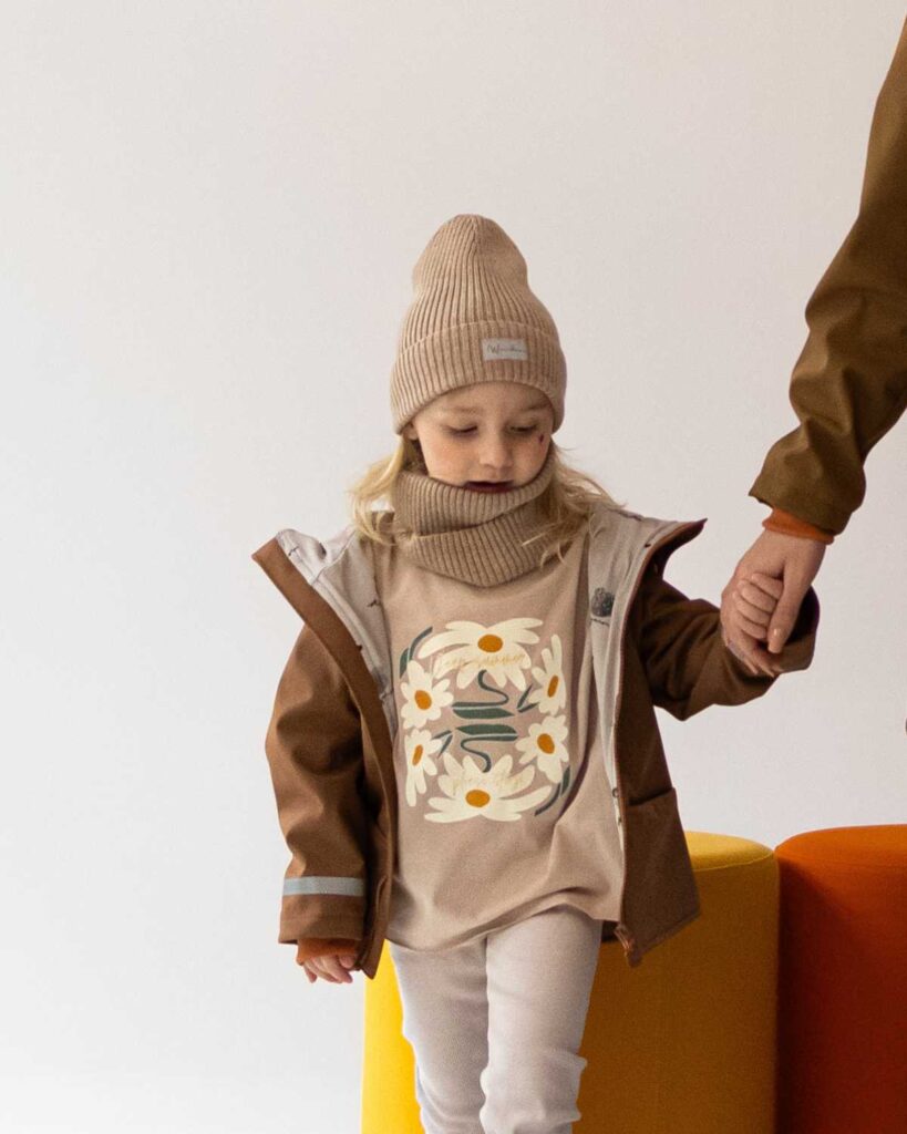 beżowy komin merino dla dzieci i dorosłych