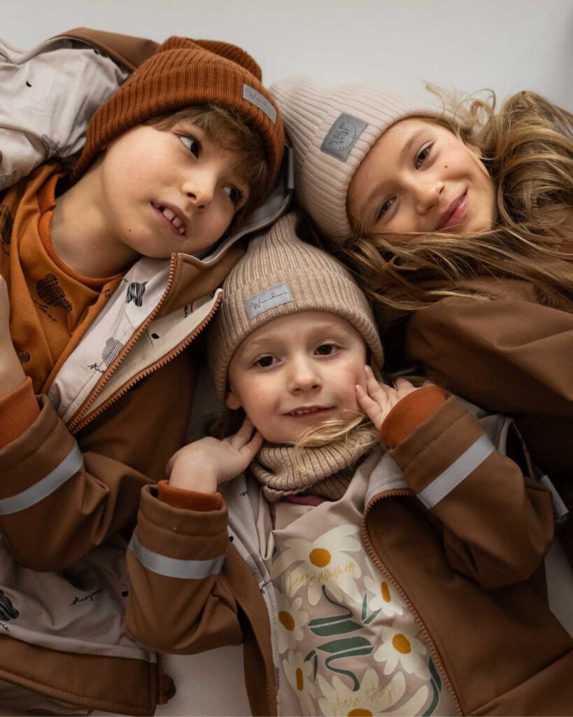 beżowy komin merino dla dzieci i dorosłych