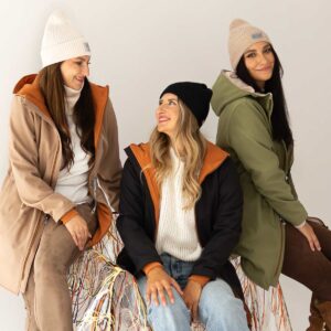 czarna czapka merino dla dzieci i dorosłych