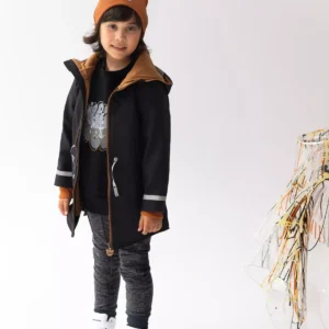 czarna dziecięca parka softshell
