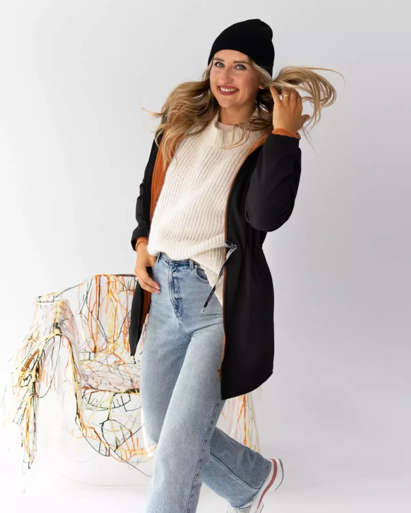 czarna parka damska softshell