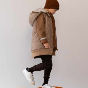 czekoladowe spodnie ze wzmocnieniami na kolanach