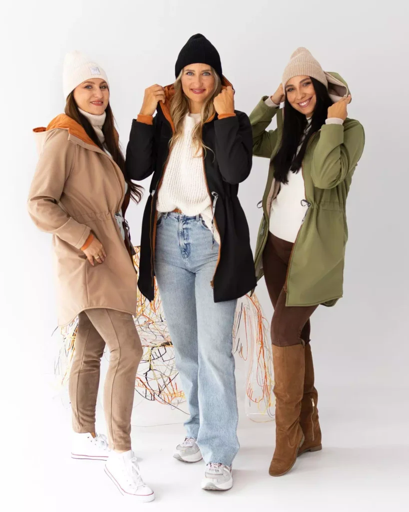 damska parka softshell w kolorze khaki