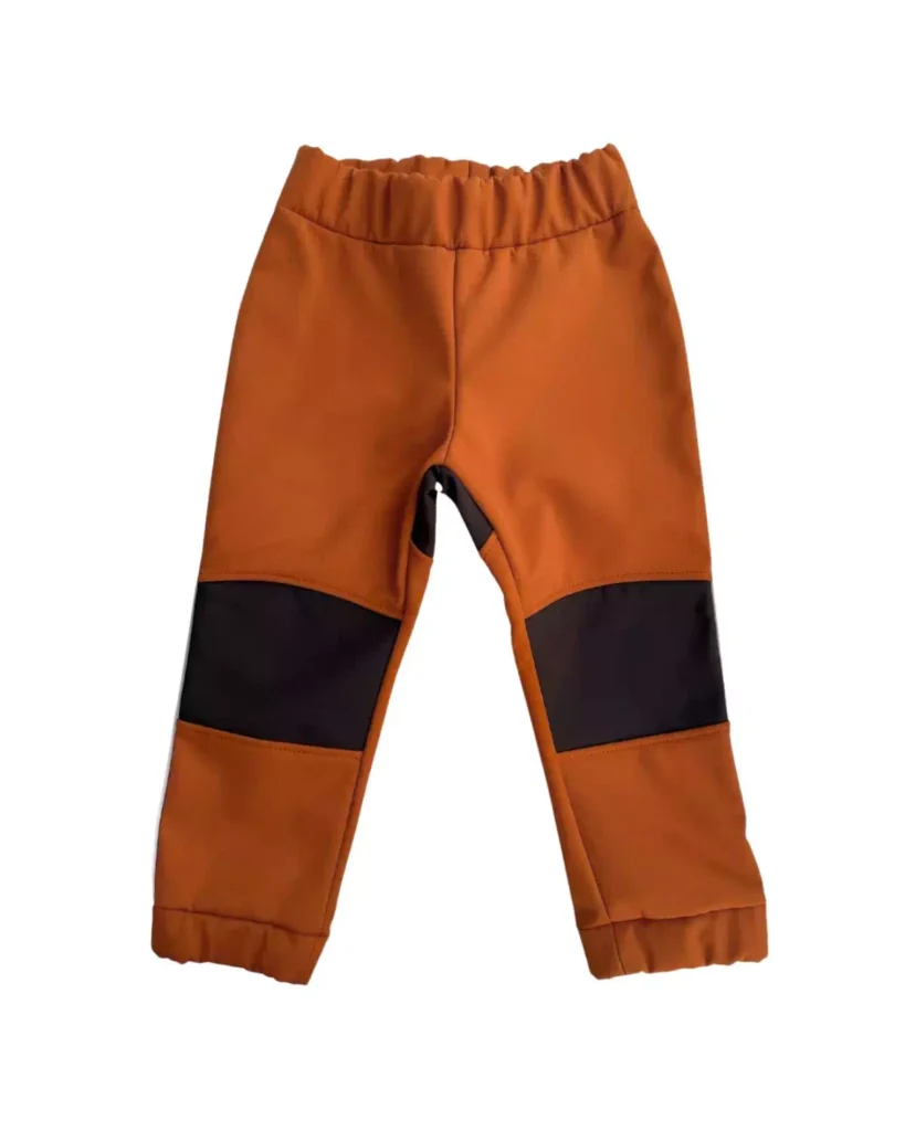 karmelowe spodnie softshellowe dziecięce