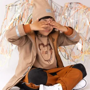 karmelowe spodnie softshell dla dzieci