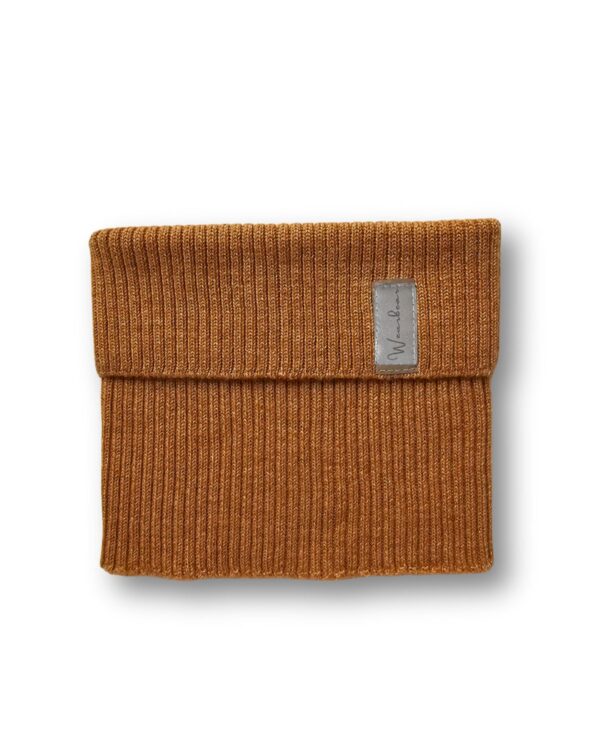 karmelowy komin z wełny merino dla dzieci i dorosłych