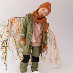khaki spodnie softshell dziecięce