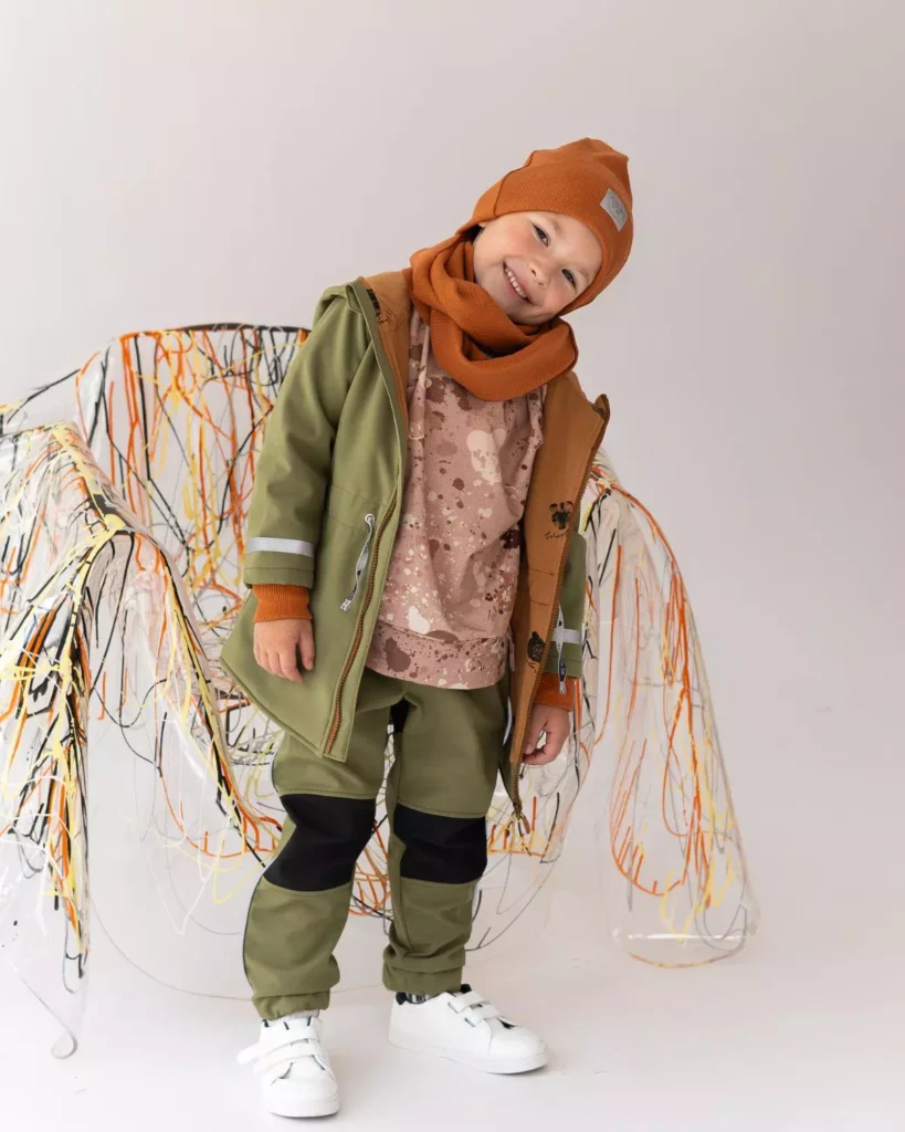 khaki spodnie softshell dziecięce