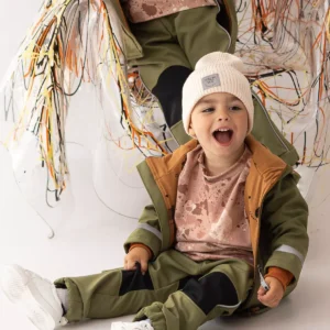 khaki spodnie softshell dziecięce