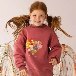 różowa bluza dziewczęca z nadrukiem