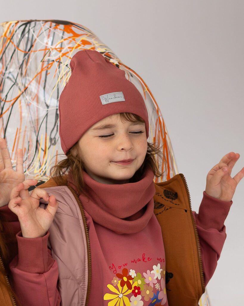 różowy komin szalik dziewczęcy