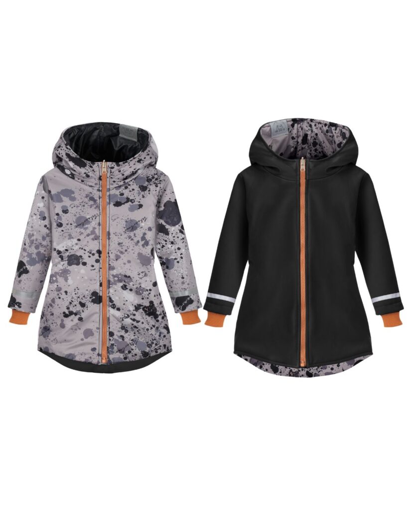 czarna dwustronna kurtka dziecięca z ociepleniem thinsulate