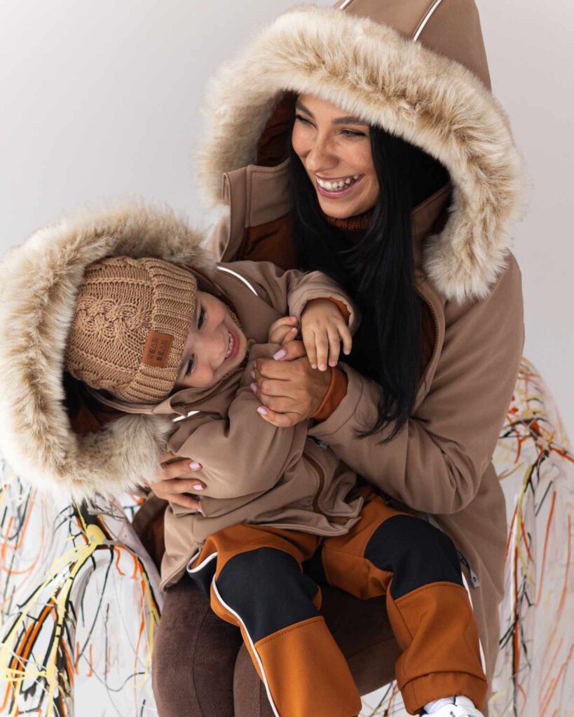 beżowa damska wodoodporna kurtka zimowa