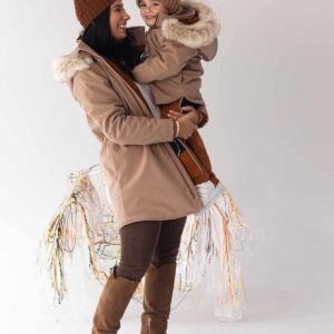 beżowa damska wodoodporna kurtka zimowa