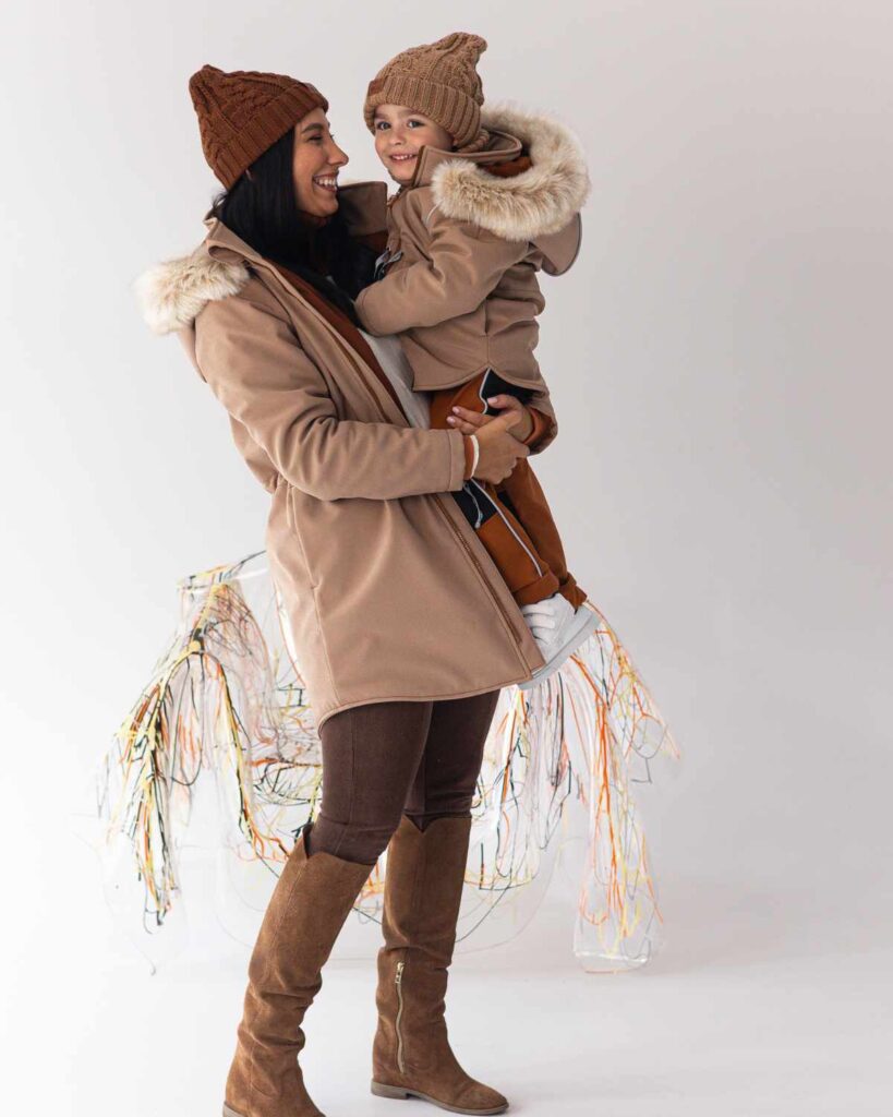 beżowa damska wodoodporna kurtka zimowa