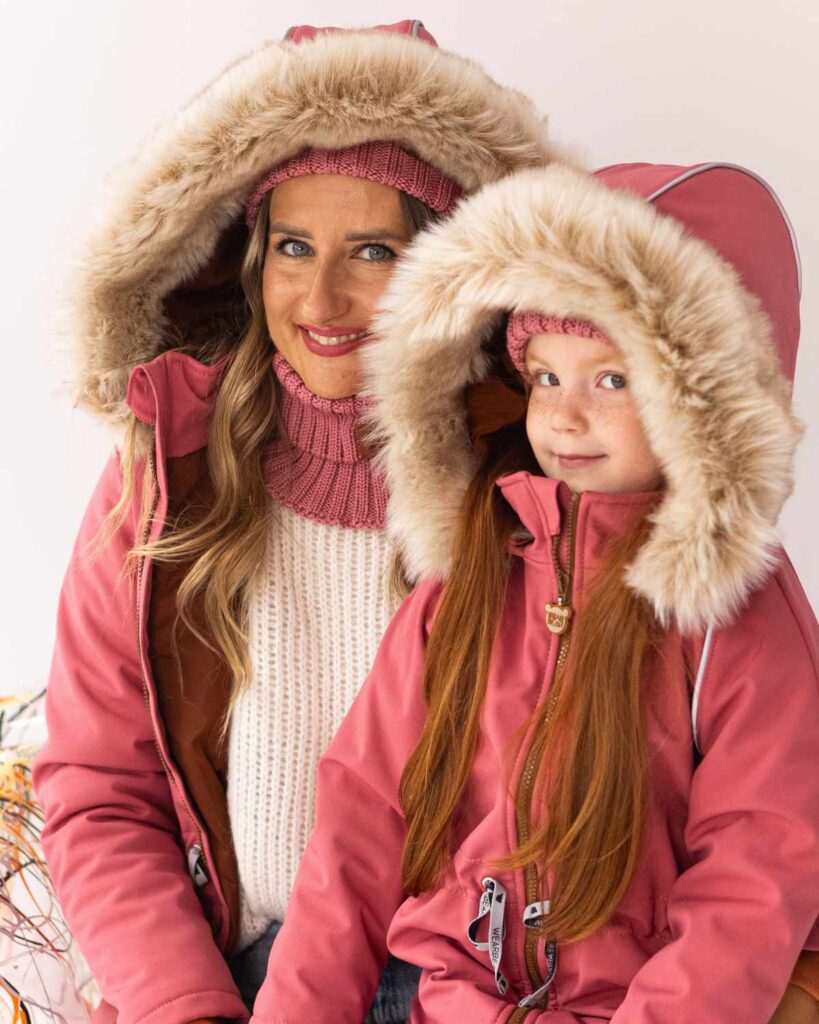 różowa damska kurtka zimowa