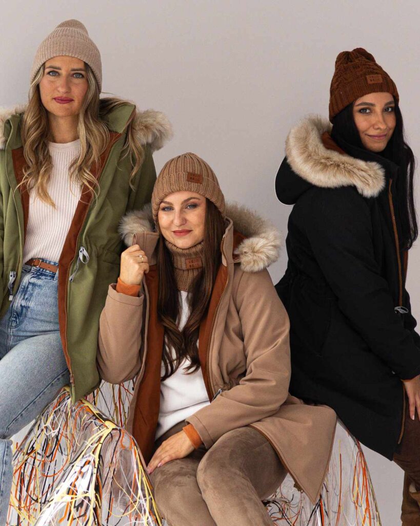 beżowa damska wodoodporna kurtka zimowa