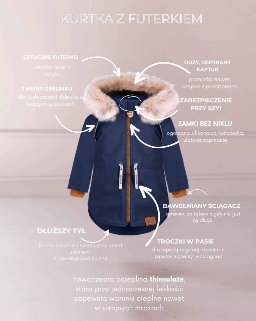 granatowa kurtka dziecięca softshell