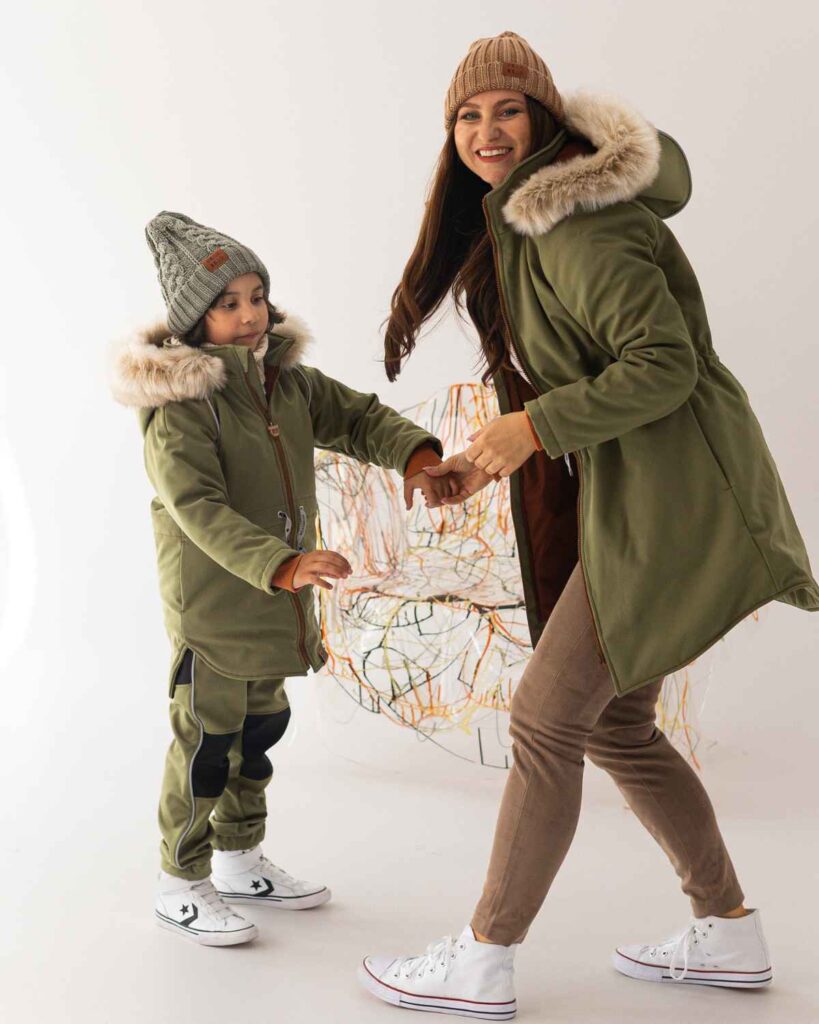 khaki zimowa kurtka dziecięca strojmisie