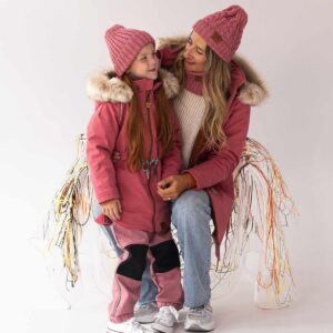 różowa damska kurtka zimowa