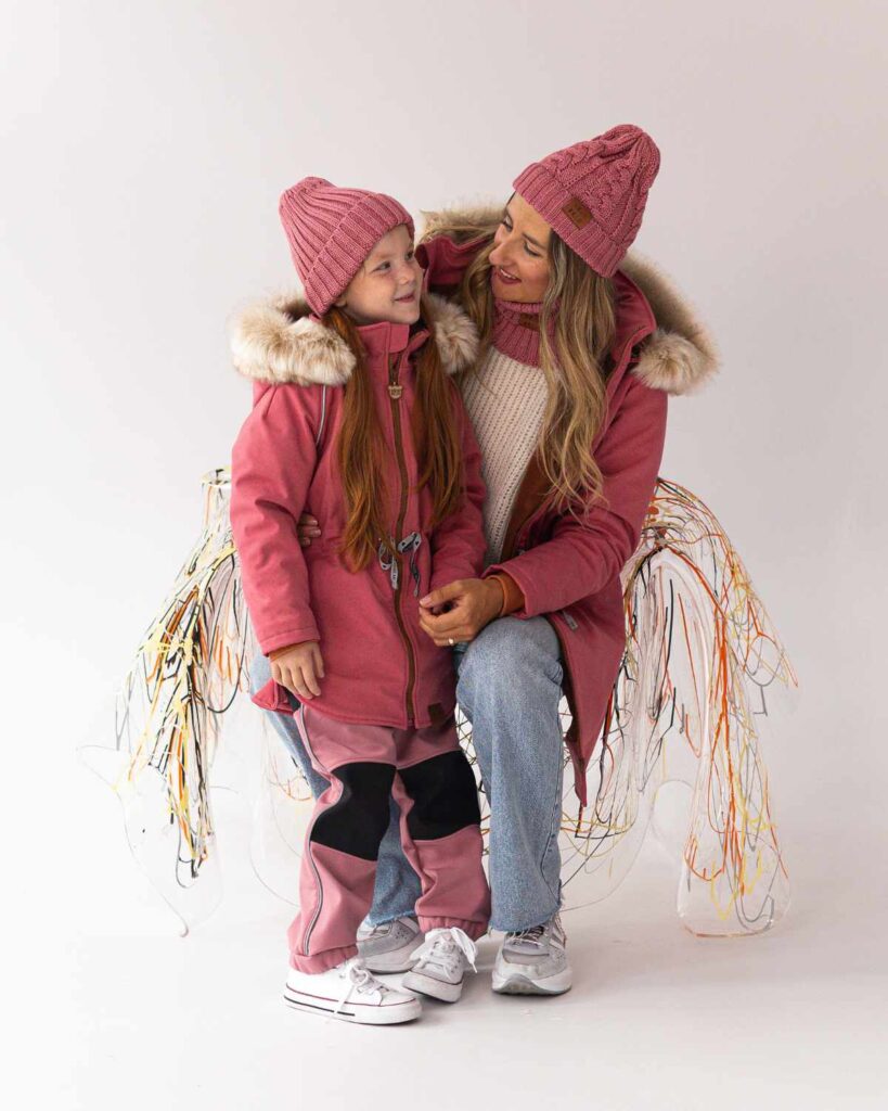 różowa damska kurtka zimowa