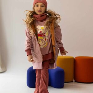 różowa kamizelka dziewczęca long