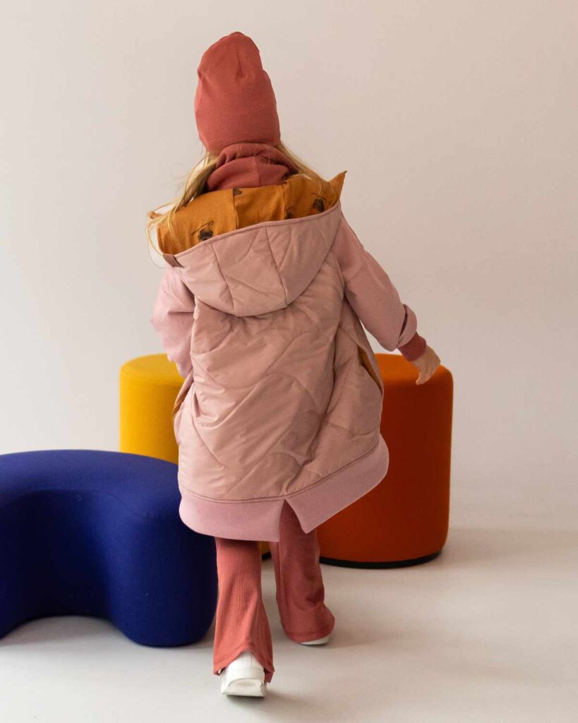 różowa kamizelka dziewczęca long