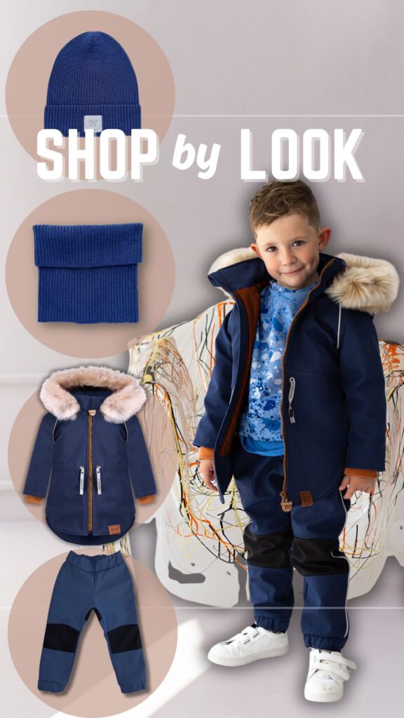 zestaw zimowy chłopięcy w kolorze granatowym