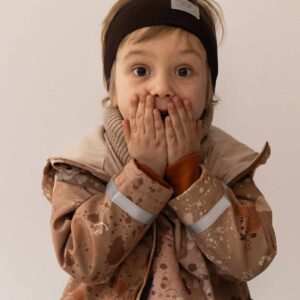 brązowa opaska na rower dla dzieci z odblaskiem