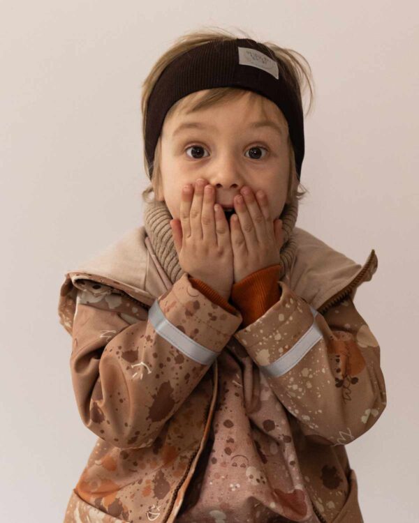 brązowa opaska na rower dla dzieci z odblaskiem