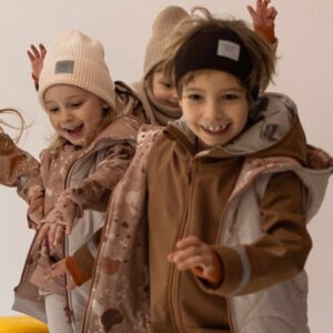 brązowa opaska na rower dla dzieci z odblaskiem