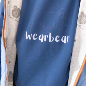 niebieska kamizelka z szarą podszewką