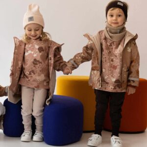 kremowa kamizelka dziecięca z beżową podszewką splash