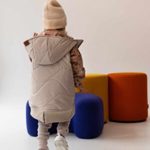 kremowa kamizelka dziecięca z beżową podszewką splash