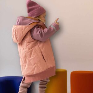 purdowo różowa kamizelka dziewczęca long