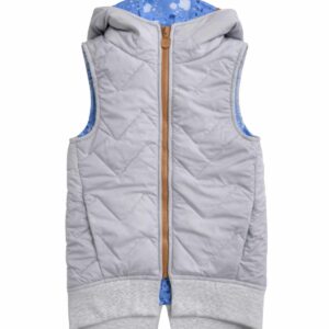 szara kamizelka chłopięca z niebieską podszewką splash