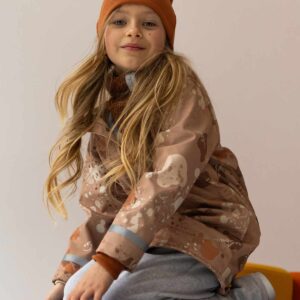 beżowa Parka dziecięca splash z odblaskiem