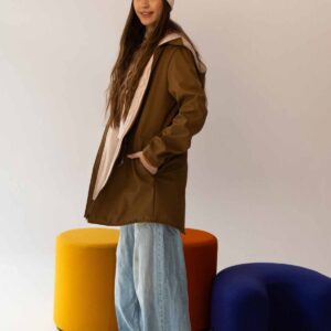 damska ciemno bezowa parka softshell wiosenna (5)