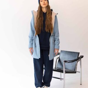 damska parka softshell błękitna