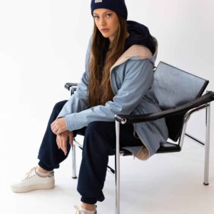 damska parka softshell błękitna