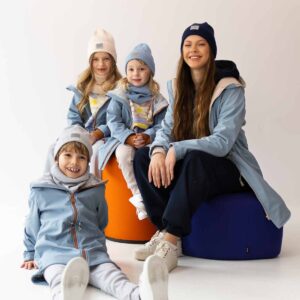 damska parka softshell błękitna