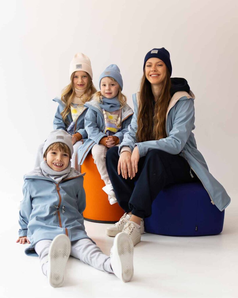 damska parka softshell błękitna