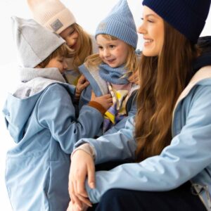 damska parka softshell błękitna