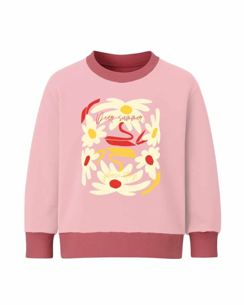 różowa bluza dziewczęca z dużym nadrukiem kwiaty