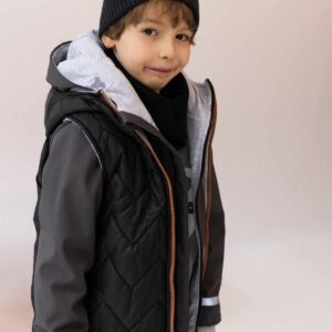 szara kurtka wiosenna softshell z odblaskiem