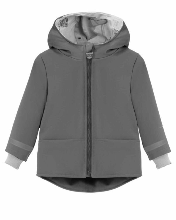 szara kurtka wiosenna softshell z odblaskiem